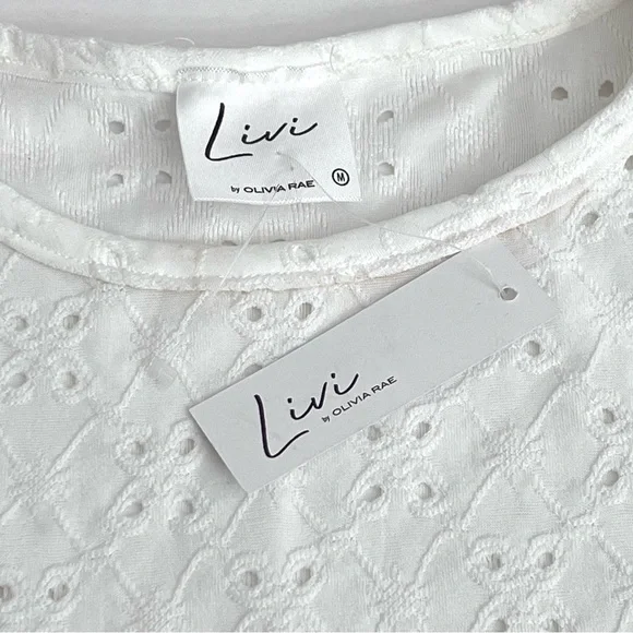 Livi by Olivia Rae White Eyelet Mini Dress
New‎ W/FLAW Read - Picture 10 of 11